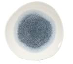 CHURCHILL SUPER VITRIFIED STUDIO PRINTS RAKU TOPAZ BLUE ORGANIC PLATE 11.3"