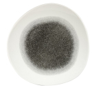 CHURCHILL SUPER VITRIFIED STUDIO PRINTS RAKU QUARTZ BLACK ORGANIC PLATE 11.3"