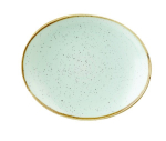 CHURCHILL SUPER VITRIFIED STONECAST DUCK EGG BLUE OVAL PLATE 7.6X6.3"