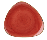 CHURCHILL SUPER VITRIFIED STONECAST BERRY RED TRIANGULAR PLATE 12.2"