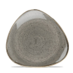 CHURCHILL SUPER VITRIFIED STONECAST PEPPERCORN GREY TRIANGULAR PLATE 9"