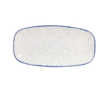 CHURCHILL SUPER VITRIFIED STONECAST HINTS BLUE OBLONG PLATE 11.7X6"