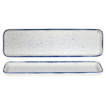 CHURCHILL SUPER VITRIFIED STONECAST HINTS INDIGO BLUE FLAT TRAY 49.3OZ