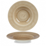 CHURCHILL SUPER VITRIFIED STONECAST PATINA ANTIQUE TAUPE WIDE RIM BOWL 16.5OZ