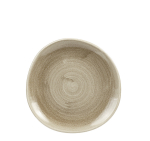CHURCHILL SUPER VITRIFIED STONECAST PATINA ANTIQUE TAUPE ORGANIC PLATE 8.3"