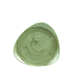 CHURCHILL SUPER VITRIFIED STONECAST PATINA BURNISHED GREEN TRIANGULAR PLATE 7.6"