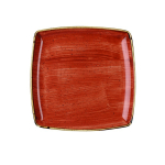 CHURCHILL SUPER VITRIFIED STONECAST SPICED ORANGE DEEP SQUARE PLATE 10.6"