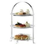3 TIER CHROME SERVING CAKE STAND MAX 26CM DPS