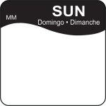 DISSOLVABLE DAY OF THE WEEK LABEL - SUNDAY