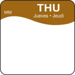 DISSOLVABLE DAY OF THE WEEK LABEL - THURSDAY