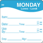 DISSOLVE DAY LABEL USE BY DATE 51X51CM MONDAY