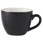GENWARE PORCELAIN BLACK BOWL SHAPED ESPRESSO CUP 3OZ