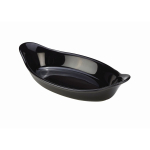 GENWARE STONEWARE BLACK OVAL EARED DISH 9.1OZ