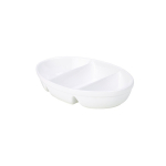 GENWARE WHITE PORCELAIN 3 DIVIDED OVAL DISH 11X7.7"
