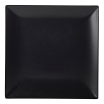 GENWARE LUNA STONEWARE BLACK SQUARE COUPE PLATE 8.3"