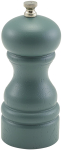 OLIVE GREEN WOODEN SALT/PEPPER GRINDER 13CM