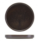 GENWARE TERRA PORCELAIN BLACK PRESENTATION PLATE 7"