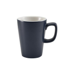 GENWARE PORCELAIN MATT BLUE LATTE MUG 34CL