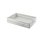 GENWARE WOODEN CRATE WHITE WASH 35X23X8CM TR225W