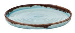 DUDSON HARVEST TURQUOISE WALLED PLATE 8.67"  X6