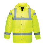 HIGH VISIBILITY YELLOW JACKET SMALL CLASS 3 WATERPROOF DB502