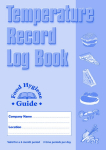 TEMPERATURE LOG BOOK TO COVER SIX MONTHS