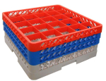 25 COMPARTMENT GLASS RACK WITH 3 EXTENDERS