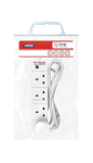STATUS 4 WAY SURGE PROTECTED EXTENSION SOCKET WHITE 2M