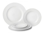 PURE WHITE WIDE RIMMED PLATES 10" 25CM  BOX OF 24 E10025