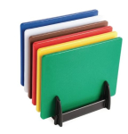 HYGIPLAS LOW DENSITY CHOPPING BOARD SET WITH RACK J258