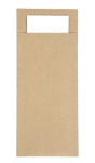 EUROPOCHETTE BROWN CUTLERY POUCH WHITE NAPKIN E016391