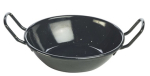 BLACK ENAMEL DISHES 14DIA X 3.8CM