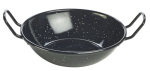 BLACK ENAMEL DISH 16DIA X 4CM