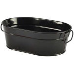 GALVANISED STEEL SERVING BLACK 23X15X7CM GSB2315BK  X6