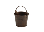 GALVANISED STEEL HAMMERED SERVING BUCKET 10CM COPPER