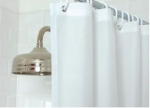 MITRE ESSENTIALS PLAIN SHOWER CURTAIN WHITE 180cm X 180cm