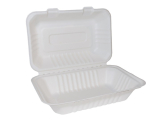 LARGE HINGED FOODBOX BAGASSE 9 X 6"
