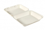 Extra Large Bagasse HINGED FOOD BOX 10 x 8"