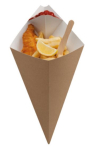 LARGE KRAFT PAPERBOARD CONE WITH DIP CORNER 354 X 212MM