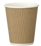 SQUAT RIPPLE BROWN KRAFT 12OZ CUP