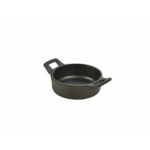 MINI CAST IRON BLACK ROUND EARED DISH 11X3.5CM 22CL X6