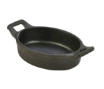 MINI CAST IRON BLACK OVAL EARED DISH 12X9X3CM 8.5OZ X6