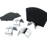 6 CHROME PLATED CARD HOLDERS COMPLETE WITH 6 BLACK CARDS