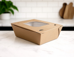 MEDIUM FOOD TO GO BOX W/WINDOW & VENTS REGEN  X250 135X110X60MM
