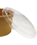 CLEAR PET LID FOR 750&1000ML KRAFT ROUND POT X300