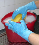 SINGLE PAIR OF HOUSEHOLD GLOVES BLUE LARGE