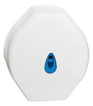 MIDI JUMBO TOILET ROLL DISPENSER WHITE PLASTIC 10.5"