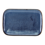 GENWARE TERRA PORCELAIN AQUA BLUE RECTANGULAR PLATE 13.6X9.3"