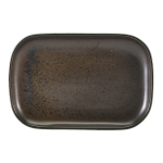 GENWARE TERRA PORCELAIN BLACK RECTANGULAR PLATE 11.4X7.7"