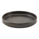 GENWARE TERRA PORCELAIN BLACK PRESENTATION PLATE 7"